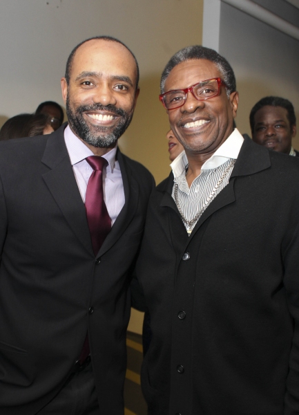 Cast member Nathaniel Stampley and actor Keith David Photo