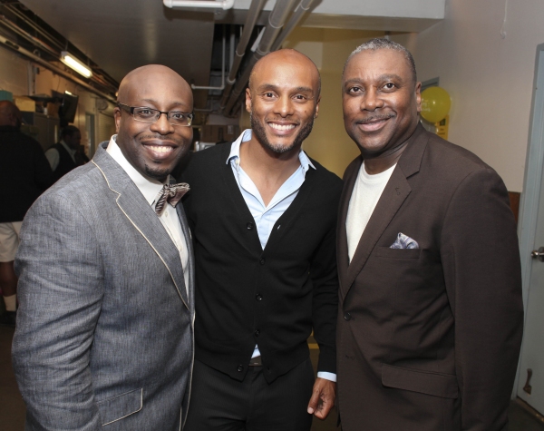 Cast member James Earl Jones II, musician Kenny Lattimore and cast member Kingsley Le Photo