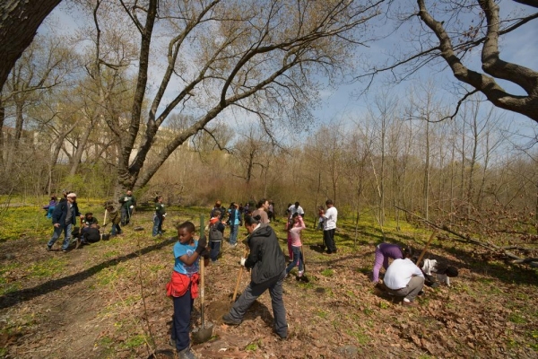 Photo Flash: NYC Parks, Bronx River Alliance and Local Students Plant Trees on Arbor Day 