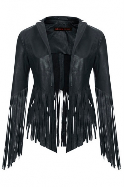 FRINGED LEATHER JACKET BY KATE MOSS FOR TOPSHOP Ã‚Â£190.00 Photo