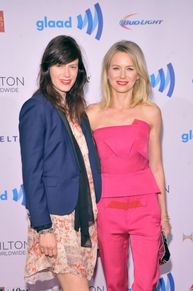 NEW YORK, NY - MAY 03: Naomi Watts (R) and guest attend the 25th Annual GLAAD Media A Photo