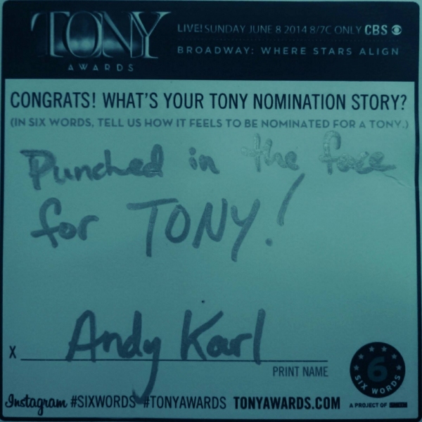 Photo Flash: Six-Word Memoirs from the 2014 Tony Noms Image