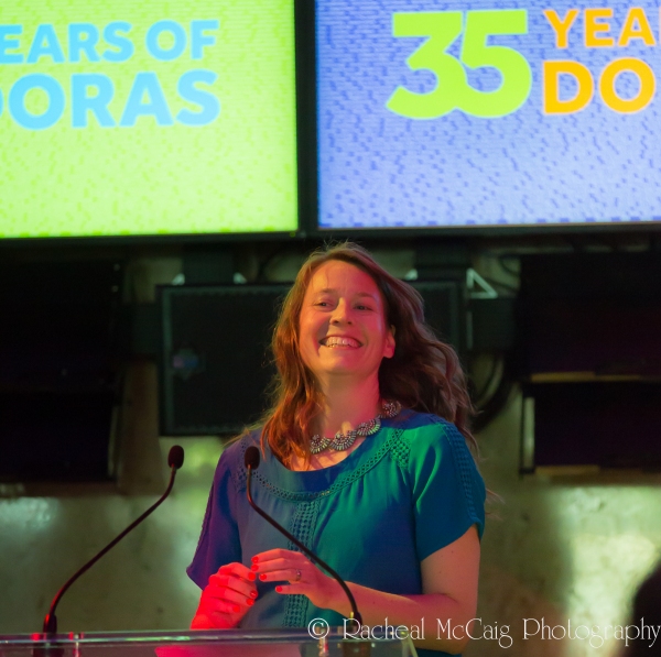 Meredith Potter receiving the Leonard McHardy and John Harvey Award Photo