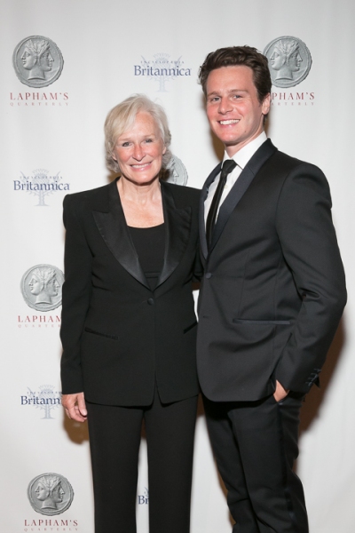 Glenn Close and Jonathan Groff, also performers that evening Photo