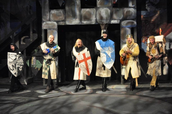  XANDER LAYDEN (Lancelot), TIM McFARLAN (Robin), GARY CHAMBERS (Galahad), STEVE TARRY Photo