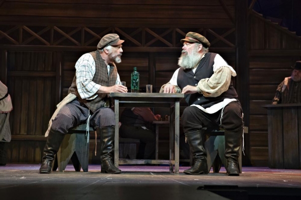 Joe Vincent, left, as Tevye the Dairyman, and John Ahlin as Lazar Wolf, the butcher,  Photo