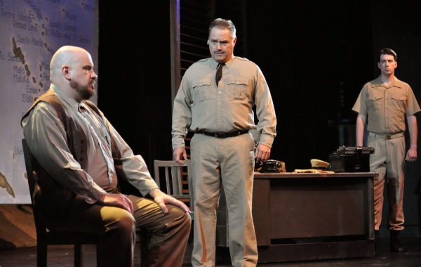 Peter S. Adams as Emile, R. Glen Michell as Cpt. Brackett and Mark Linehan as Lt. Cab Photo