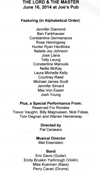 Photo Coverage: Spotlight on BroadwayWorld's THE LORD AND THE MASTER- The Men!  Image