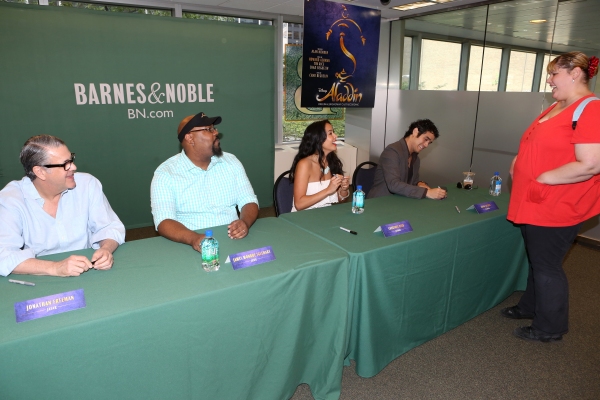 Jonathan Freeman, James Monroe Iglehart, Courtney Reed and Adam Jacobs Photo