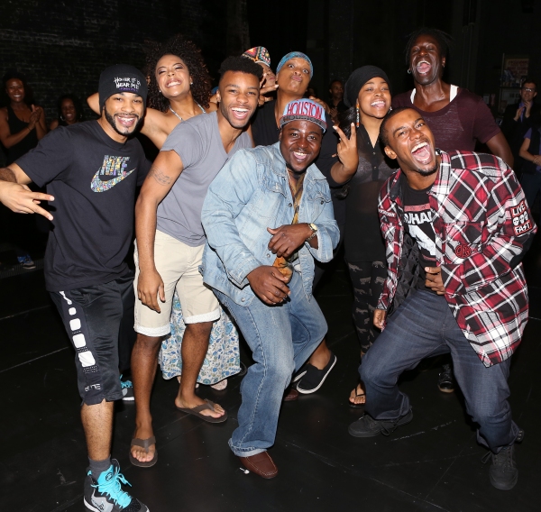 Saul Williams (upper right) with fellow cast members making their Broadway debuts Photo