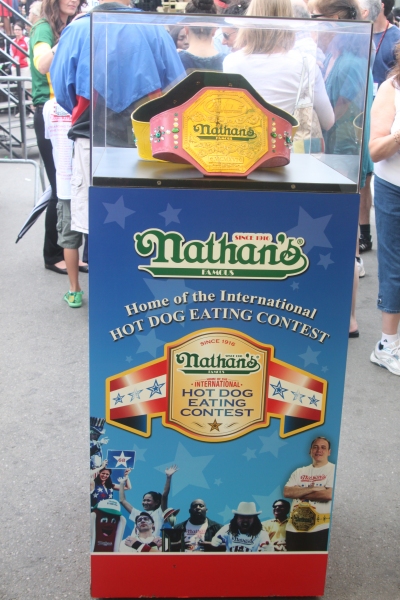 Exclusive Photo Coverage: ON THE TOWN Stars Perform at Nathan's Fourth of July Hot Dog Eating Contest!  Image