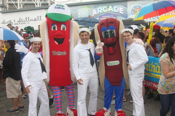 Exclusive Photo Coverage: ON THE TOWN Stars Perform at Nathan's Fourth of July Hot Dog Eating Contest!  Image