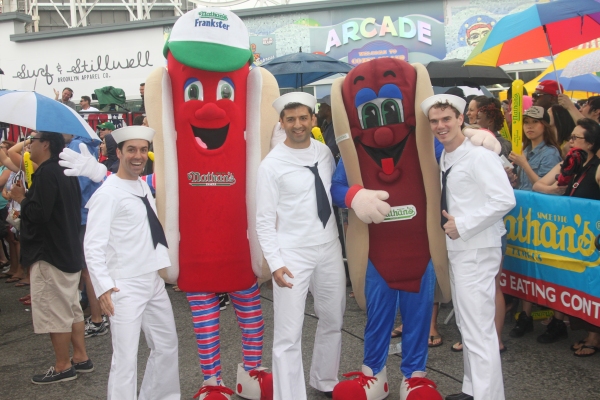 Exclusive Photo Coverage: ON THE TOWN Stars Perform at Nathan's Fourth of July Hot Dog Eating Contest!  Image