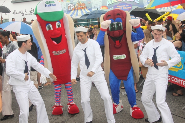 Exclusive Photo Coverage: ON THE TOWN Stars Perform at Nathan's Fourth of July Hot Dog Eating Contest!  Image