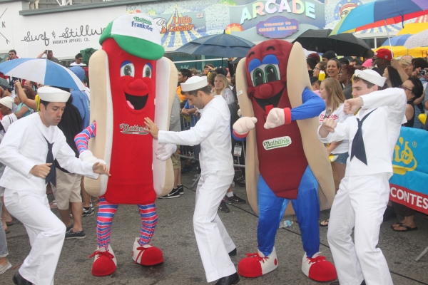 Exclusive Photo Coverage: ON THE TOWN Stars Perform at Nathan's Fourth of July Hot Dog Eating Contest!  Image