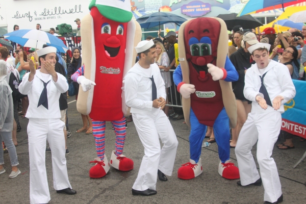 Exclusive Photo Coverage: ON THE TOWN Stars Perform at Nathan's Fourth of July Hot Dog Eating Contest!  Image