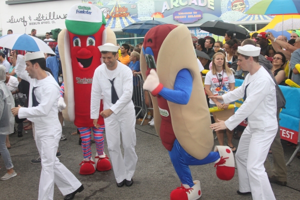 Exclusive Photo Coverage: ON THE TOWN Stars Perform at Nathan's Fourth of July Hot Dog Eating Contest!  Image