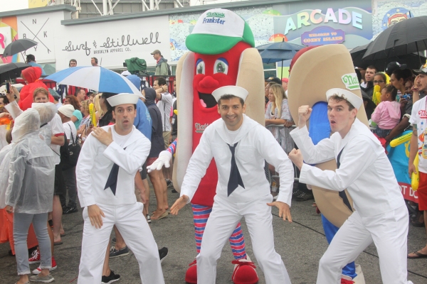 Exclusive Photo Coverage: ON THE TOWN Stars Perform at Nathan's Fourth of July Hot Dog Eating Contest!  Image