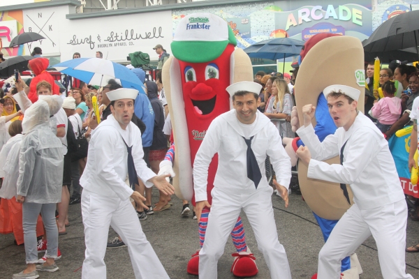 Exclusive Photo Coverage: ON THE TOWN Stars Perform at Nathan's Fourth of July Hot Dog Eating Contest!  Image