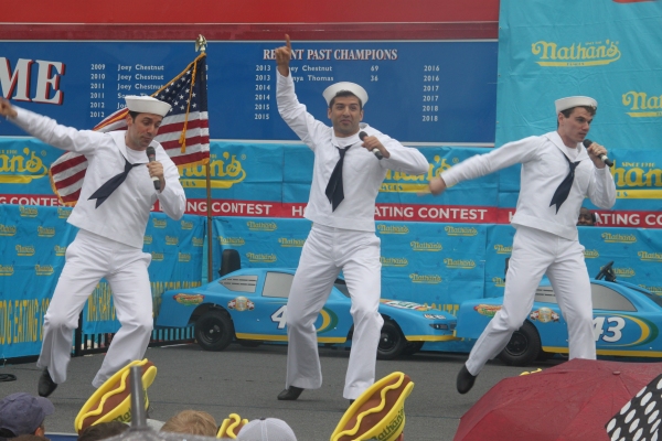 Exclusive Photo Coverage: ON THE TOWN Stars Perform at Nathan's Fourth of July Hot Dog Eating Contest!  Image