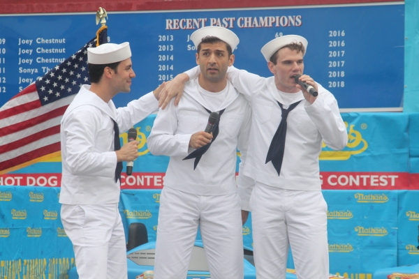 Exclusive Photo Coverage: ON THE TOWN Stars Perform at Nathan's Fourth of July Hot Dog Eating Contest!  Image