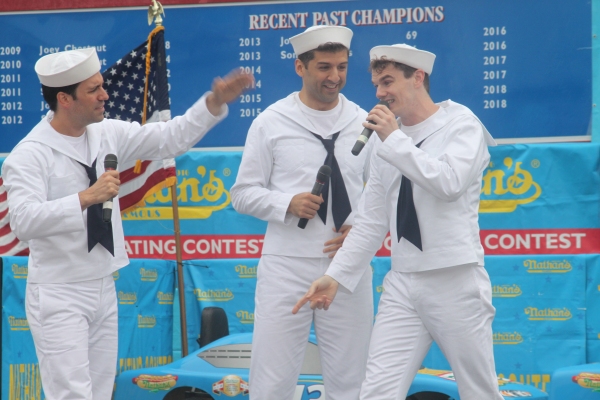 Exclusive Photo Coverage: ON THE TOWN Stars Perform at Nathan's Fourth of July Hot Dog Eating Contest!  Image