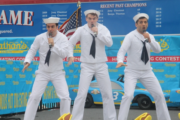 Exclusive Photo Coverage: ON THE TOWN Stars Perform at Nathan's Fourth of July Hot Dog Eating Contest!  Image
