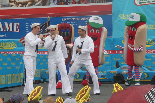 Exclusive Photo Coverage: ON THE TOWN Stars Perform at Nathan's Fourth of July Hot Dog Eating Contest!  Image