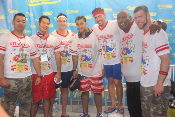 Exclusive Photo Coverage: ON THE TOWN Stars Perform at Nathan's Fourth of July Hot Dog Eating Contest!  Image