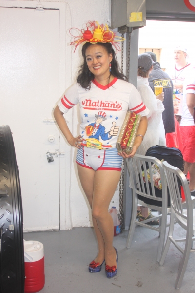 Exclusive Photo Coverage: ON THE TOWN Stars Perform at Nathan's Fourth of July Hot Dog Eating Contest!  Image