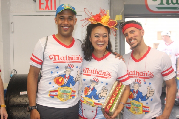 Exclusive Photo Coverage: ON THE TOWN Stars Perform at Nathan's Fourth of July Hot Dog Eating Contest!  Image