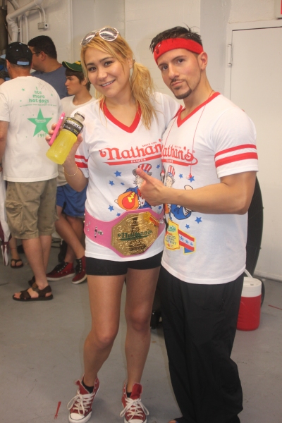 Exclusive Photo Coverage: ON THE TOWN Stars Perform at Nathan's Fourth of July Hot Dog Eating Contest!  Image