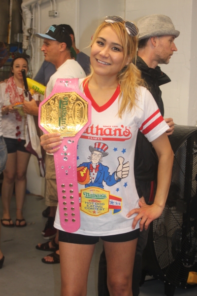Exclusive Photo Coverage: ON THE TOWN Stars Perform at Nathan's Fourth of July Hot Dog Eating Contest!  Image