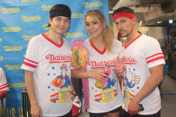Exclusive Photo Coverage: ON THE TOWN Stars Perform at Nathan's Fourth of July Hot Dog Eating Contest!  Image