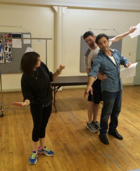 Choreographer Misha Sheilds with J Anthony Crane (front) and Matthew Patrick Quinn (b Photo