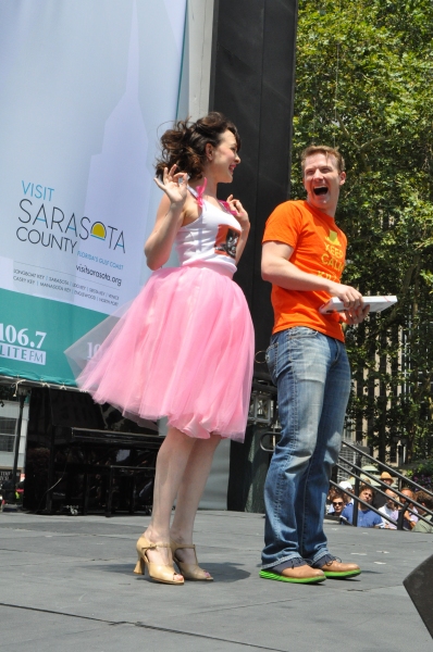 Photo Coverage: Casts of GENTLEMAN'S GUIDE, HEATHERS and More Visit Broadway in Bryant Park! Image