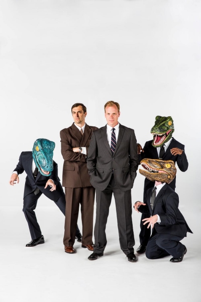 Steve Hartman as Raptor, Chris Shonka as Andy Fastow, Matthew Pyle as Jeffrey Skillin Photo