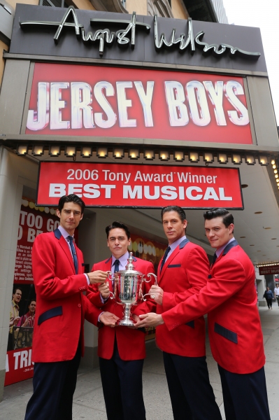 Photo Flash: JERSEY BOYS Cast Poses with US Open Trophy Image