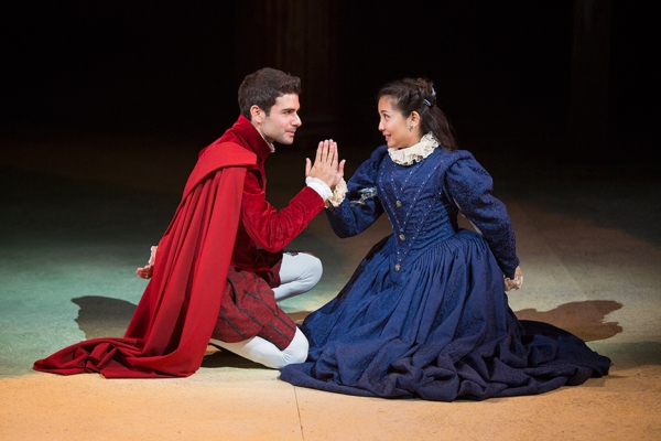 Adam Kantor as Proteus and Kristin Villanueva as Julia in Shakespeare''s The Two Gent Photo