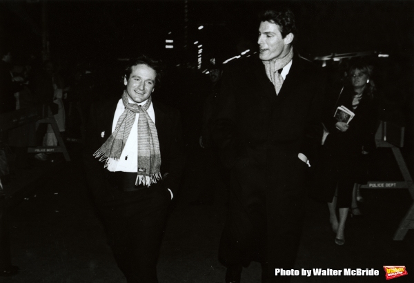 Robin Williams and Christopher Reeve Attending a Broadway Show in New York City. Marc Photo