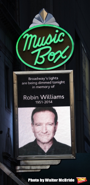 NEW YORK, NY - AUGUST 13:  The Imperial and Music Box Theater pay tribute to Robin Wi Photo