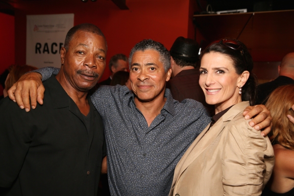 Actor Carl Weathers, cast member Dominic Hoffman and actress Christine Kludjian Photo