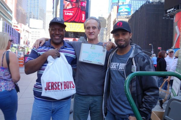 Mark Lotito, Green Captain for JERSEY BOYS with workers from the August Wilson Theate Photo