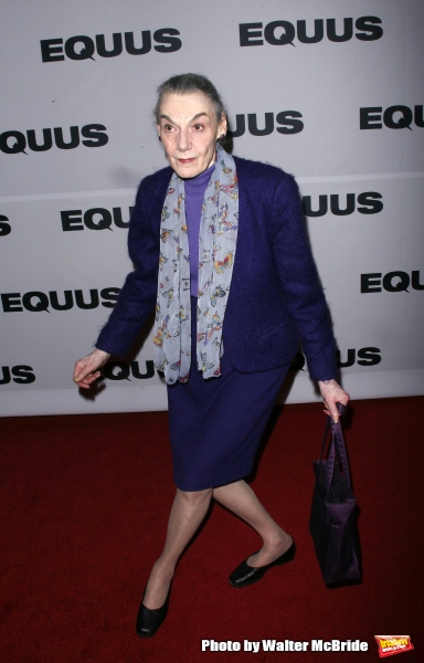 Marian Seldes arriving for the Opening Night Performance of EQUUS at the Broadhurst T Photo