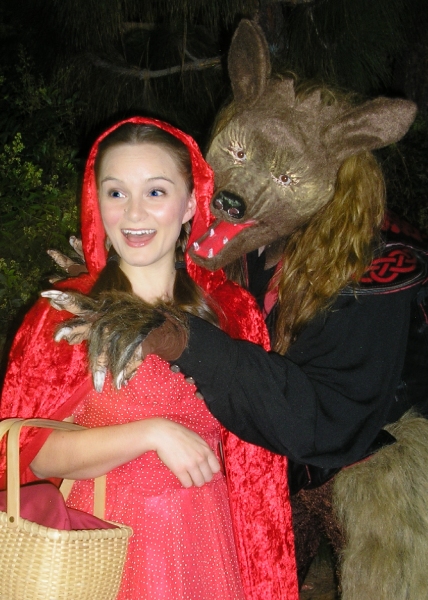  Little Red Ridinghood (Carly Linehan) is easily influenced by the Wolf (Jon Sparks). Photo