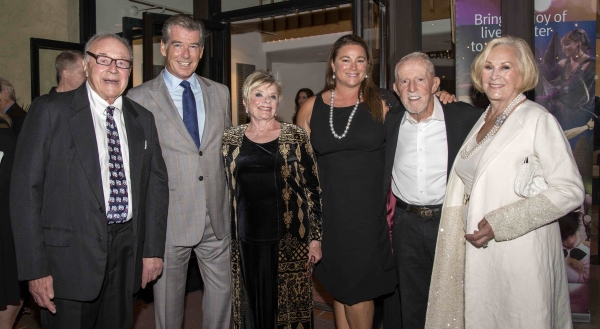 Retired Hollywood producer Stan Kallis, Lucetta Kallis, actor Pierce Brosnan, Keely B Photo