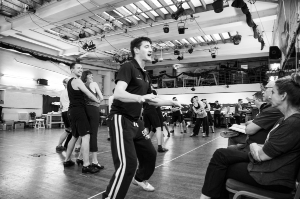 Tom Chambers (Phil Davis) leads the cast in rehearsal Photo