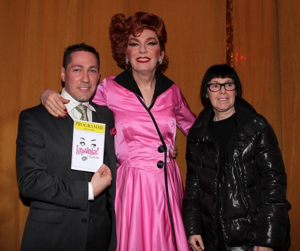 Joseph A. Berger, Lypsinka and celebrity photographer Roxanne Lowitt (holding up a pi Photo