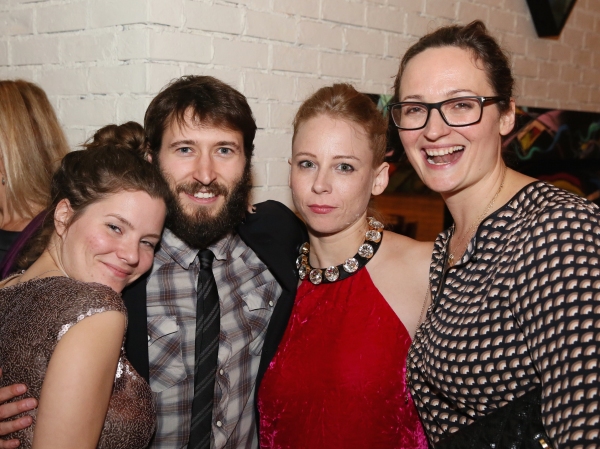 Playwright Charlotte Miller and cast members MacLeod Andrews and Sarah Shaefer pose w Photo