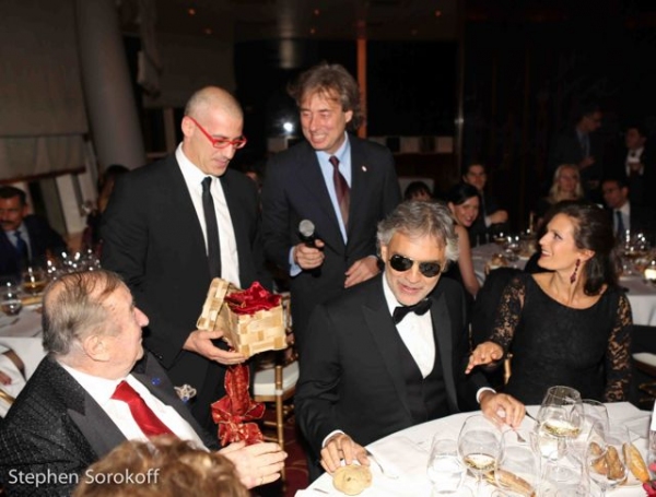 Sirio Maccioni, Vittorio Giordano, Marco Maccioni, Andrea Bocelli Veronica Berti Photo